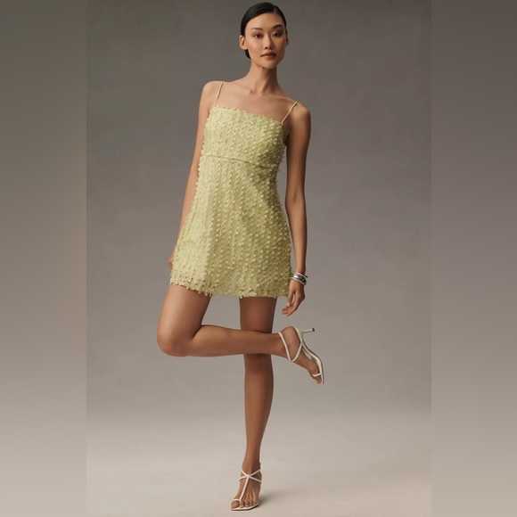 Anthropologie 3D Floral Embellished Mini Dress - Picture 2 of 12